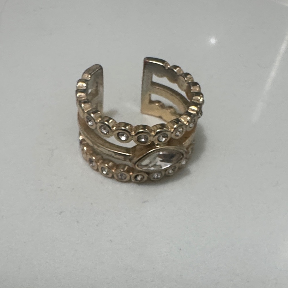 Luv AJ Gold and Crystal Ring